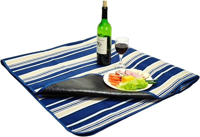 Picnic at Ascot Outdoor Picnic Blanket With Water Resistant Backing Extra Large 60 x 80