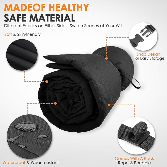 Portable Camping Cot Mattress 80 x 36 Inches Sleeping Mat with Waterproof Anti-Slip Bottom Floor Mattress Easy to Carry for Guest Tent Lawn Yard Camping Cot Easy to Store