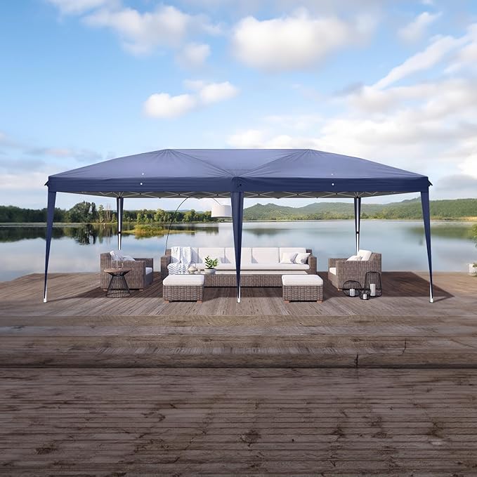 3 x 6m Home Use Outdoor Camping Waterproof Folding Tent with Carry Bag Blue