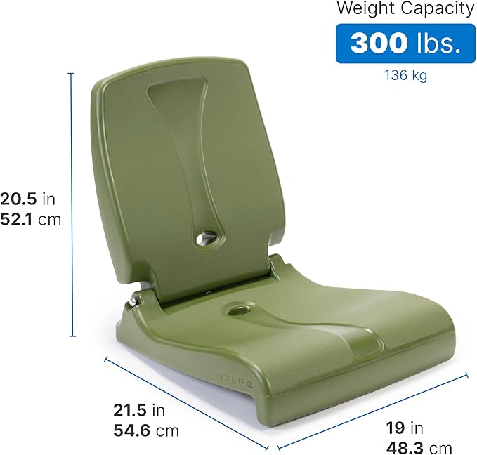 Step2 Foldable Adult Flip Seat Portable Outdoor Chair for Poolside Tailgating Camping Picnic Chair Provides Back Support When Sitting on Ground Olive