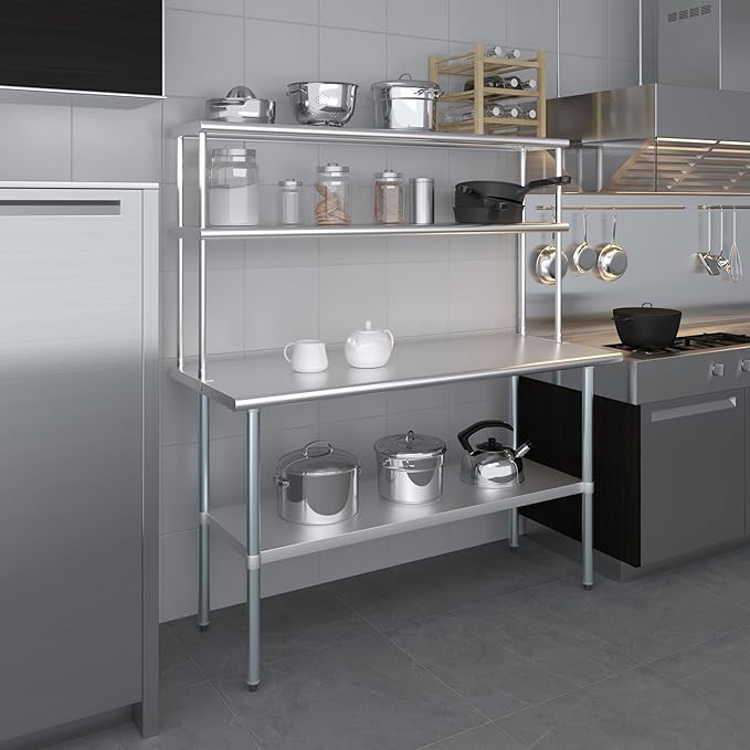 AmGood Double OverShelf Stainless Steel NSF - Many (60 Long x 12 Deep)