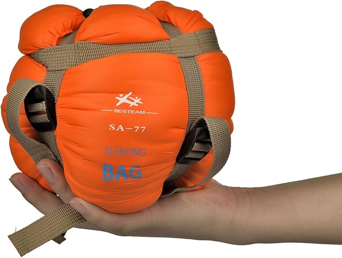 Warm Weather Sleeping Bag - Portable Waterproof Compact Lightweight Packable for Kids Teens Adults Camping Backpacking Hiking Spring Summer Fall