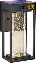 Solar Outdoor Wall Light with 3 Modes Motion Sensor Crystal Exterior Sconce with 4000K 250LM LED Outside Light for House Front Door Garden Patio IP65 Waterproof Dusk to Dawn Solar Porch