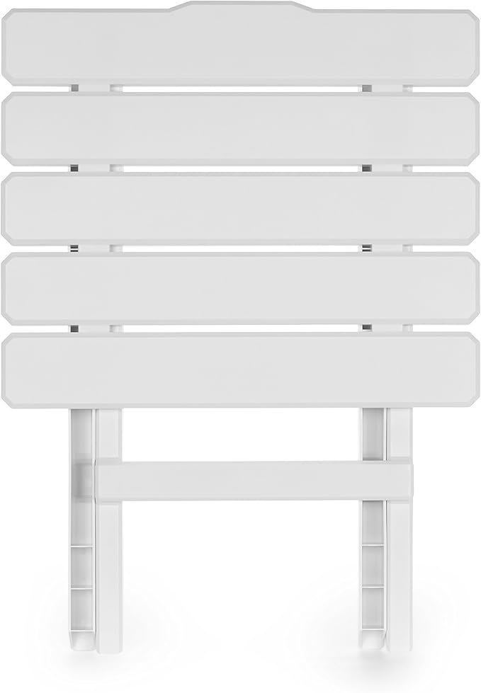 Camco 51695 White Large Adirondack Portable Outdoor Folding Side Table Perfect for The Beach Camping Picnics Cookouts and More Weatherproof and Rust Resistant