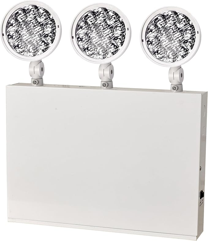 New York City Approved Emergency Light Emergency Lights with Battery Backup White Steel Housing AC 120/277V Three Heads