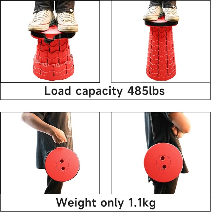 Portable &amp Lightweight Foldable Camping Chair for Adults Heavy Duty Folding Stool with Adjustable Shoulder Strap Perfect for Picnic Beach Backyard and Sporting Events Max Weight 400lbs