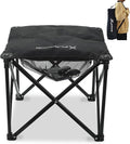 Padded Camping Stool 18 Inch Oversized Folding Camping Foot Rest 500lb Outdoor Camp Chair Footstool Portable Camping Ottoman w/Storage Net Carry Bag for Camping Gardening (1 Black)