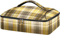 Casserole Carrier Yellow Brown Tartan Print Insulated Casserole Carrier for Hot or Cold Food Thermal Lunch Tote for Parties Picnic Travel Carry Bag