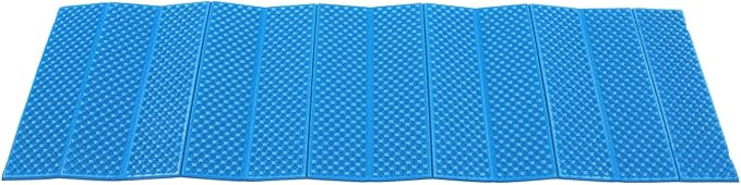 KIMISS Foldable Double Egg Crate Sleeping Pad - Thickened Foam Sleep Mat for Outdoor Camping - 186x57CM TravelFriendly Design (Blue)