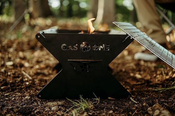 GasOne 15” Portable Charcoal Grill – Foldable BBQ Grill – Camping Grills for Backyard Bonfire Patio – Heavy-Duty Portable Fire Pit – Camp Cooking Gear