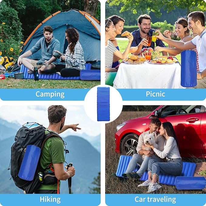 Ultralight Sleeping Pad for Camping Sleeping Pad R Value 7.7 3.6 Inch Extra Thick Inflatable Sleeping Mat for Car Camping Tent and Backpacking Trips