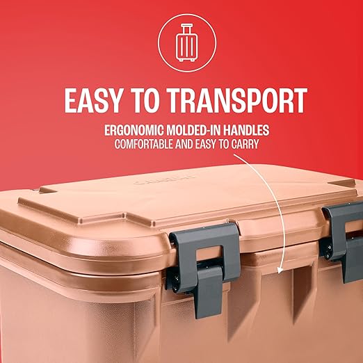 Cambro Insulated Food Pan Carrier - 8 Inch Deep Hotbox and Food Warmer for Catering &amp Transport - Top Load S-Series (Beige)