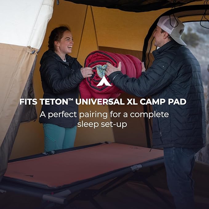 Teton Outfitter Camping Cot Heavy-Duty Oversized Folding Cot for Adults Comfortable Elevated Sleeping Bed Easy Setup