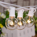 Afirst White Outdoor String Lights 50FT with 53 Glass Bulbs Waterproof Patio Lights for Wedding Home Garden Backyard Party