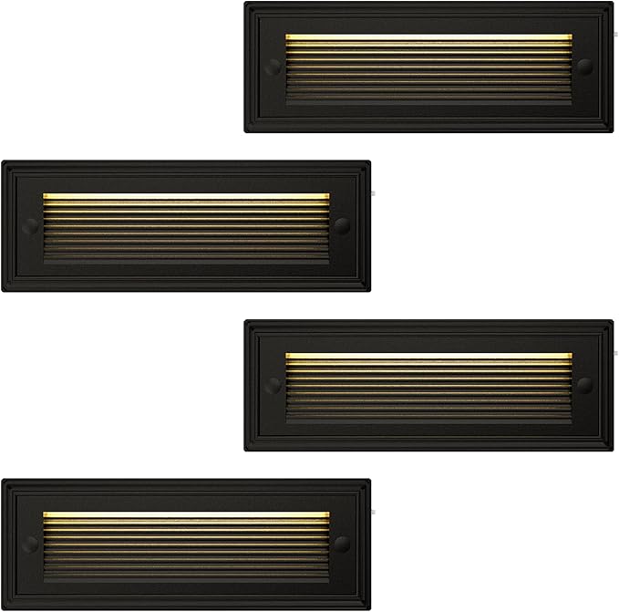 9 Inch Low Voltage Step Lights Outdoor12V 5W LED Landscape Stair Lights 3000K/4000K/6500K Deck Step Lights IP65 Waterproof for Stair Lighting and Yard Patio Pathway Walkway Pack of 4