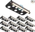 12 Pack 7 Inch Retaining Wall Lights 2700K Soft White LED Hardscape Lighting 5W 12V AC/DC Low Voltage Landscape Paver Light IP65 Waterproof Outdoor Step Lights for Patio Walls Stairs ETL