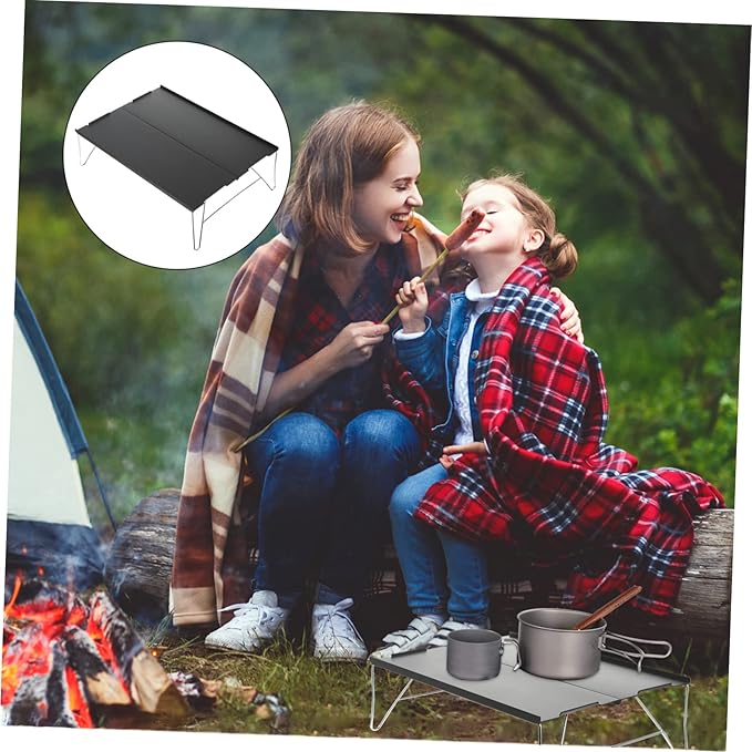 YARNOW Aluminum Alloy Grill Table Folding Outdoor Camping Desk Portable Picnic Holder