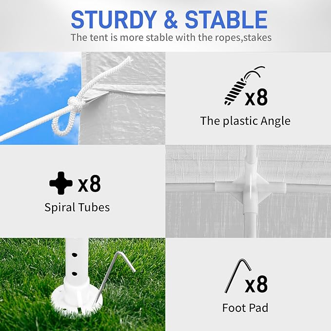 3 * 9m 5-Sided Iron PE Cloth Spiral Pipe Pergola