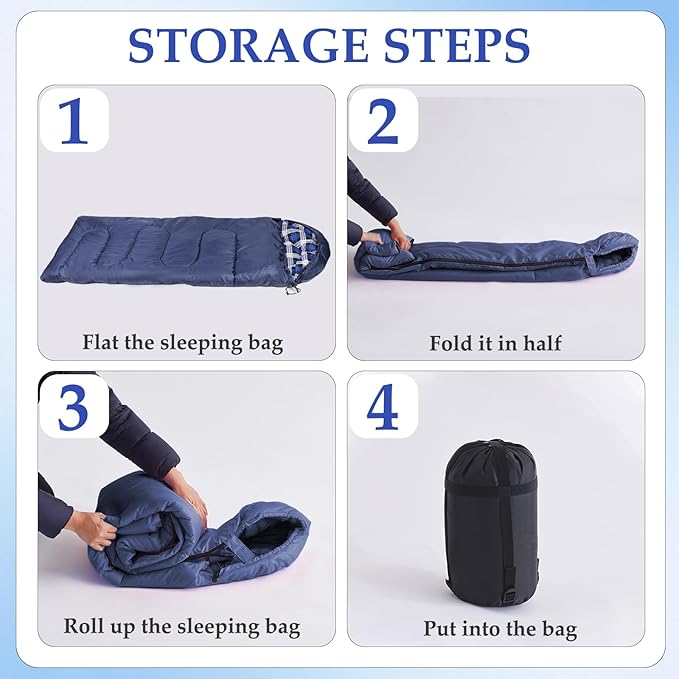 Uniqwamer Kids Sleeping Bag for Girls Boys - 4 Seasons Cold &amp Warm Weather Flannel Camping Sleeping Bags Lightweight &amp Waterproof 45°F Sleeping Bag for Camping Hiking Outdoor Travel
