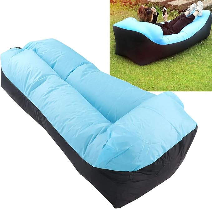Inflatable Lounger Oxford Portable Inflatable Sofa Inflatable Couch for Camping Inflatable Beach Chair for Adults 2.3x6.1x1.7ft