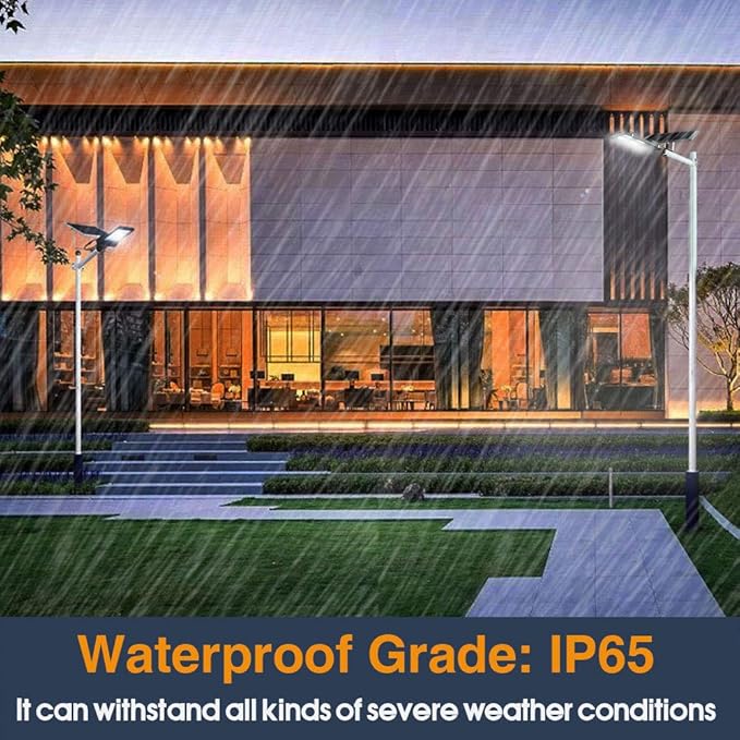 6000W LED Solar Street Lights Outdoor Dusk to Dawn Security Flood Light with Remote Control Wireless Waterproof Perfect for Yard Parking lot Street Garden and Garage