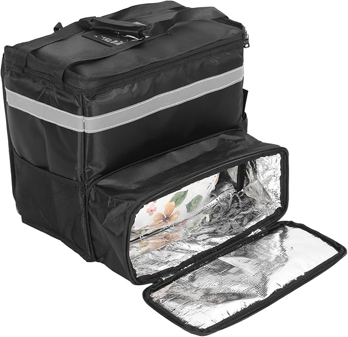Food Delivery Backpack Insulated Bag for Pizzas Ergonomic Design Expandable for Large Orders Ideal for Delivery Riders