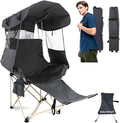 Folding Camping Chairs Canopy Outdoor: Sports Portable Beach Chair with Canopy-Lawn Beach Chairs with Umbrella for Adults-Camping Chair with Shade for Fishing Camp Heavy Duty (Casual Grey)