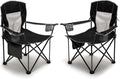 SUNNYFEEL Camping Chairs for Adults Oversized Camping Chair Heavy Duty 500LBS Portable Lawn Chair with Cup Holder Side Pocket&ampBag for Outdoor Camping/Beach/Picnic/Fishing Black 2 Pack