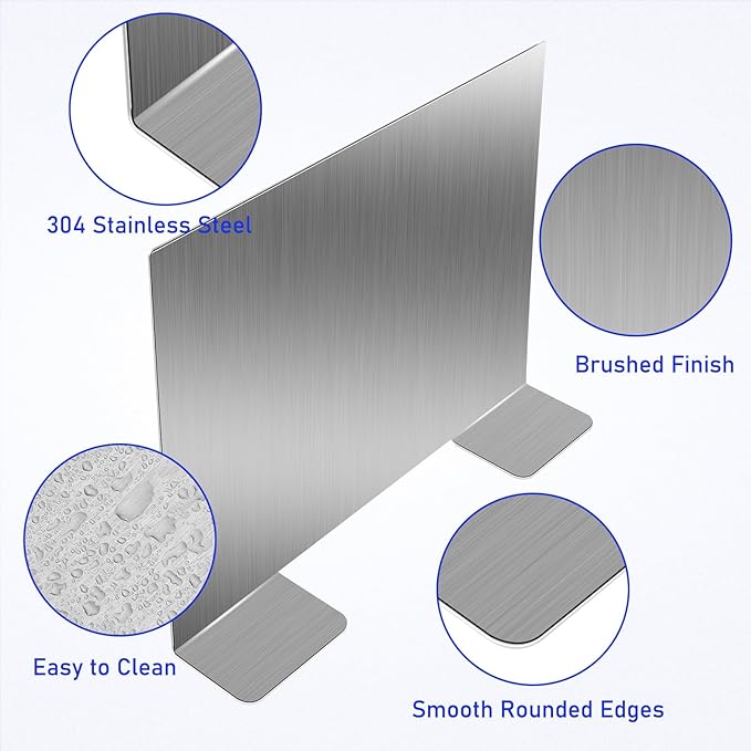 Novabright Stainless Steel Ice Bin Partition 14.5 x 12 Inch 304 Stainless Steel Commercial Removable Divider for Ice Bins Bar Beverage Organization