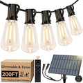 Bosceos Solar Outdoor String Lights Waterproof 200FT Solar Powered String Lights for Outside with Shatterproof Bulbs Dimmable ST38 LED Lights String Patio Hanging Lights for Backyard Garden Party