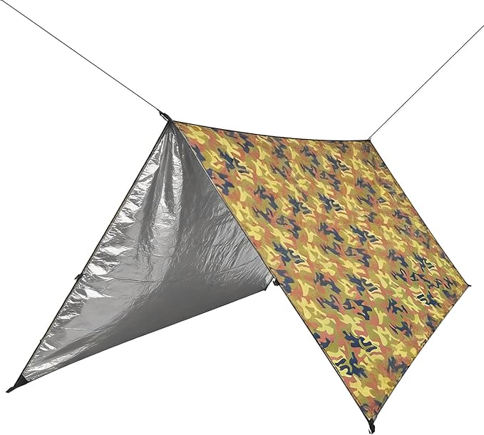 Sky Protection: LYN Lightweight Emergency Camping Tarp/Hammock Rain Fly-WaterproofRipstop FabricAnti-UV Shelter for Hiking Camping and Outdoor Adventure