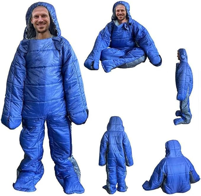 Wearable Sleeping Bag for Adults Indoor Outdor Lightweight Mummy Sleeping Bag Full Body Wearable Walkable Winter Emergency Heavy Duty Sleeping Bag