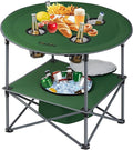Portable Lightweight Folding Camping Table - Collapsible Foldable Picnic Camp Table with Cooler 4 Enlarged Upgraded Cup Holders and Carry Bag for Tailgating Beach BBQ RV Hiking Party Travel