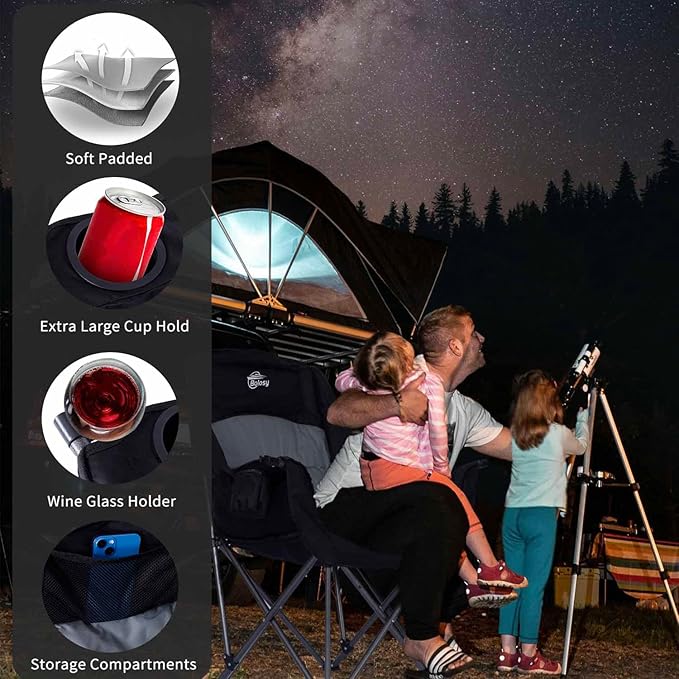 Double Camping Chair &amp 2 Pack Oversized Camping Chair