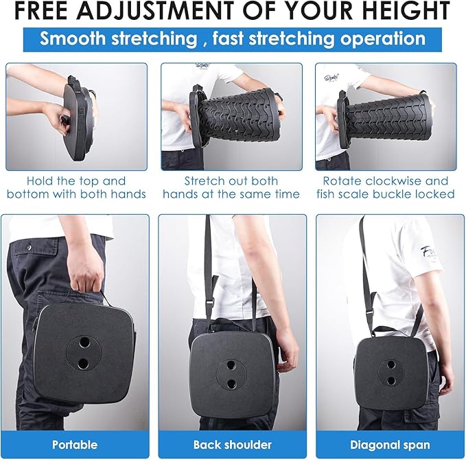 Collapsible Stool - Lightweight Folding Stool 485lbs Capacity Portable for Adults Camping Fishing Hiking Outdoor Travel