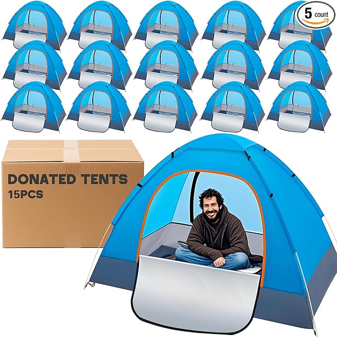 Camping Tents for Homeless Bulk 2 Person Homeless Backpacking Supplies Pop up Adult Waterproof Instant Easy Setup Tent for Hiking Outdoor Travel Camping Donation