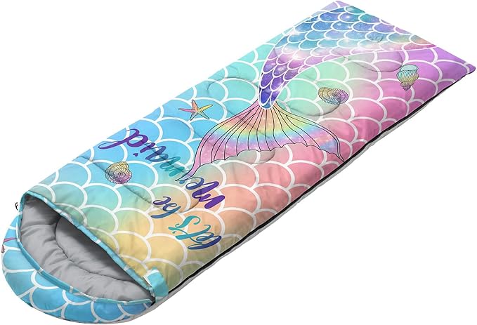 Kids Sleeping Bag for Boys Girls3D Basketball Print-Lightweight Warm Portable Outdoor Indoor-Waterproof Cold Weather Resistant Sleeping Bag for Camping Hiking