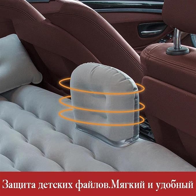 Car Inflatable Bed Multifunctional Camping Inflatable Mattress Double-Sided Flocked PVC Car Bed Cold-Resistant and Pressure-Resistant Car Interior (Blue)
