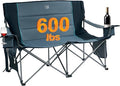 TIMBER RIDGE Oversized Double Camping Chairs Camping Couch 2 Person Camping Loveseat Double Folding Camp Chair with Wine Glass Holder Portable Chair for Outdoor Lawn Chairs Indoor Supports 600LBS