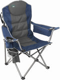 Northroad Oversized Camping Chair Full Padded Outdoor Folding Chair Support 350 LBS Heavy Duty Lawn Chair w/Cup Holder Cooler Bag Shoulder Straps for Adult-Blue