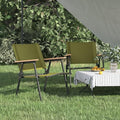 Camping Chair Set of 2 Green Folding Chairs 21.3x21.7x30.7 500D Oxford Steel Frame Lightweight for Garden/Camping