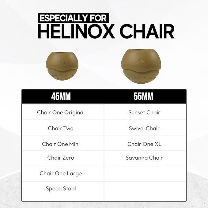 Stabilizing Rubber Ball Feet for Helinox Camping Chair - Durable Outdoor Chair Leg Cap Help Stability on Rugged and Uneven Surfaces (Coyote TAN 45mm)
