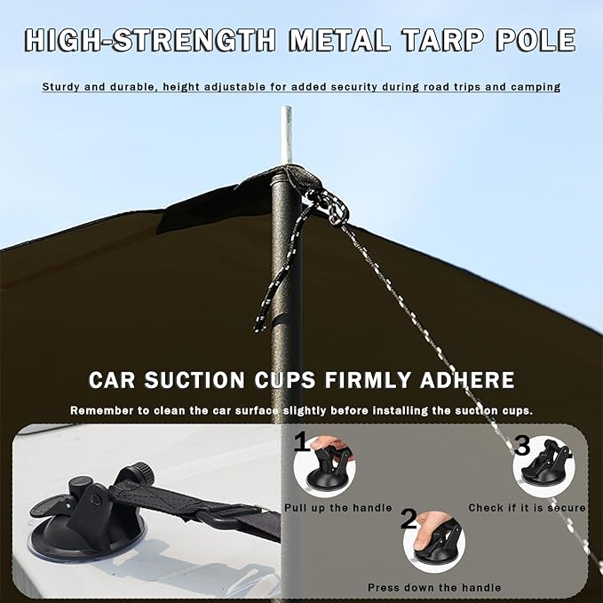 Car Awning Camping Tent for Subaru Forester 2005-2019 2020 2021 2022 2023-pr Portable Water-Resistant Sunshade Shelter Easy-Setup Outdoor Car Camping Shade for Beach Travel &amp Road Trips