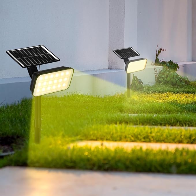 Solar Spot Lights Outdoor 72 LEDs Landscape Lighting with 3 Lighting Modes and Auto On/Off 360° Adjustable IP65 Waterproof Solar Powered Landscape Lights for Yard Garden Pathway 4 Pack