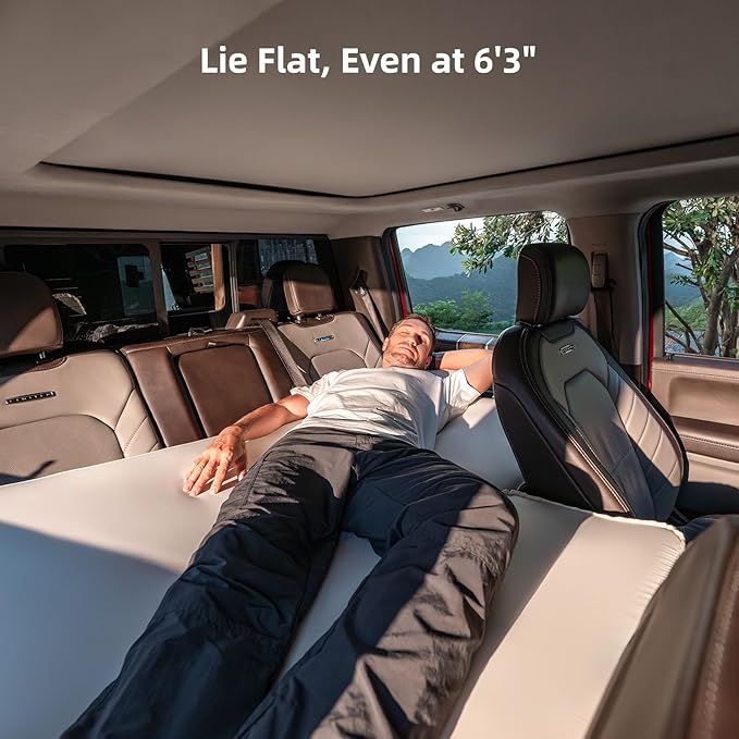 Pickup Cabin TPU Air Foam Mattress &amp Extending Pad Bundle Expands Diagonal Sleeping Space to 6’3’’ One Step Setup