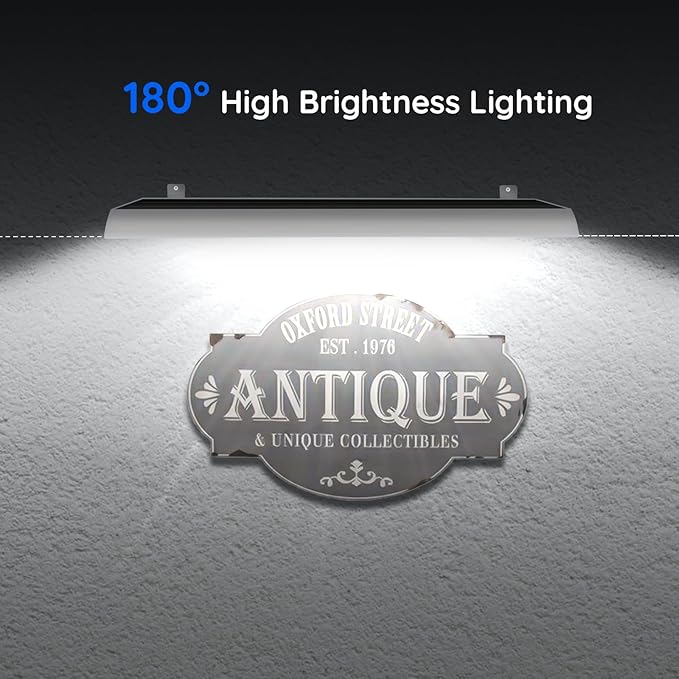 Solar Sign Lights Outdoor 232 Led 1200 Lumen Solar Sign Waterproof Light 8000 mAh Billboard Lighting for Bussiness Real Estate Barn Garage Shop Bus Stop HOA Highway Signs Small Supermarket