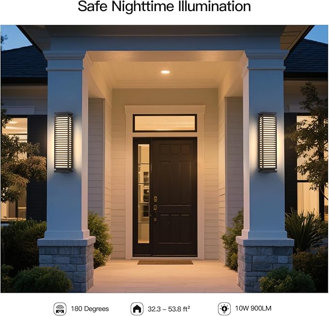 23.6 Outdoor Wall Lights Hard Wired Outdoor Wall Sconce Waterproof Front Porch Light 3000K Exterior Lighting Fixture Patio Wall Light Fixture for House Outside Exterior Entrance Patio