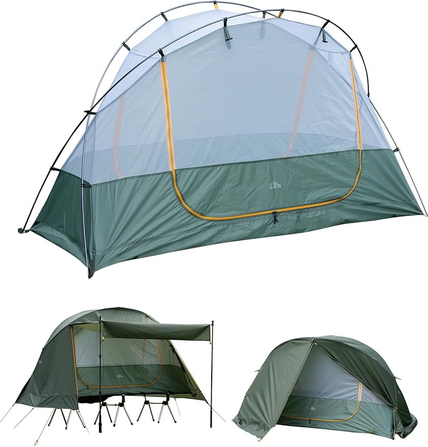 iClimb Ultralight 4 Season Solo Tent Waterproof with Snow Skirt Rainfly Ground/Off The Ground Tent for Backpacking Camping Hiking Trekking Mountaineering