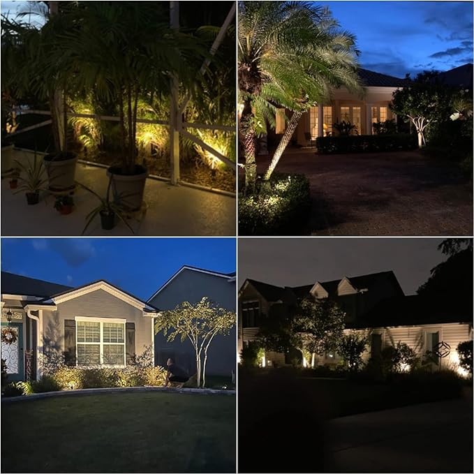 Landscape Lighting Outdoor Spot Lights 50Watt Halogen Spotlights 12V Floodlight Low Voltage Lighting 3000K Warm White with Connector and Stake 8Pack