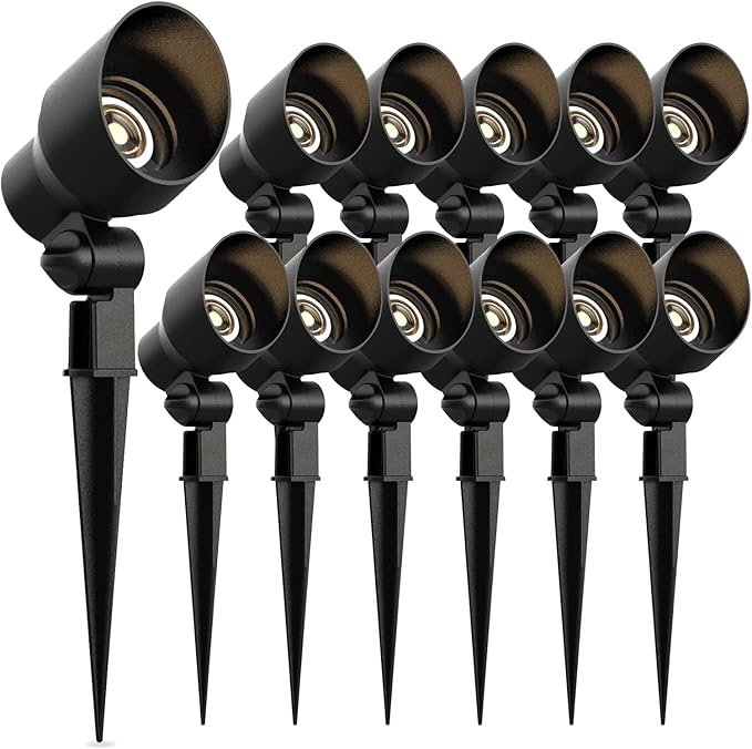 Malibu Low Voltage Landscape Lighting 9604 - Landscaping Lights 20W 145 Lumens Halogen Malibu Outdoor Lights 2800K with Stake Connector Premium Lights Outdoor Low Voltage Landscape (12 Pack)